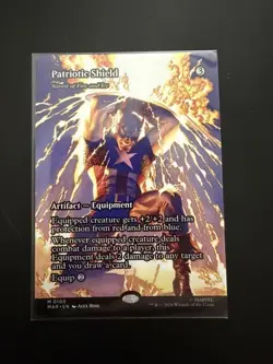 MTG Marvel Super Heroes Patriotic Shield Fire & Ice Borderless NM/Unplayed - Image 1