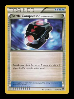 BATTLE COMPRESSOR TEAM FLARE GEAR UNCOMMON 92/119 LP POKEMON - Image 1