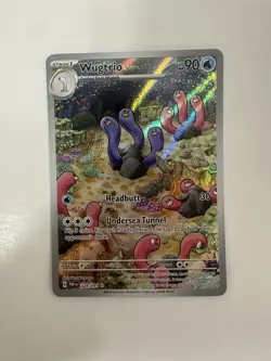 Pokemon Wugtrio 224/091 Scarlet And Violet Paldean Fates Illustration Rare - Image 1
