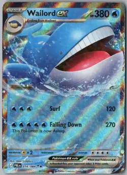 WAILORD EX 016/084 DOUBLE RARE PITCH BLACK POKEMON HOLO - Image 1
