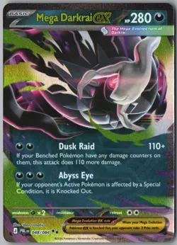 MEGA DARKRAI EX 048/084 DOUBLE RARE PITCH BLACK POKEMON HOLO - Image 1