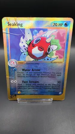 Pokemon Seaking 21/109 Ruby and Sapphire Reverse Holo 2003 Damaged - Image 1