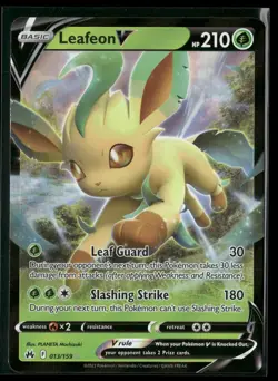 Leafeon V 013/159 Holo V Rare Crown Zenith Pokemon Near Mint - Image 1