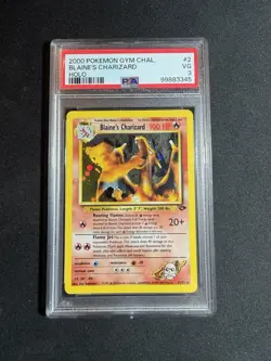 2000 POKEMON GYM CHALLENGE 2 BLAINE'S CHARIZARD HOLO PSA 3 - Image 3