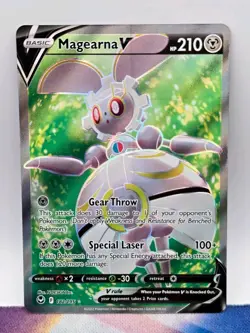 Magearna V (Full Art) Ultra Rare SWSH12: Silver Tempest 182/195 Pokemon TCG - Image 1