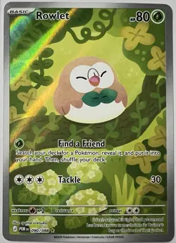 Pokemon TCG Rowlet 090/088 Perfect Order Illustration Rare Halo Full Art NM - Image 2