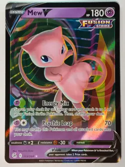Mew V 113/264 Holo V Rare Fusion Strike Pokemon Near Mint - Image 1