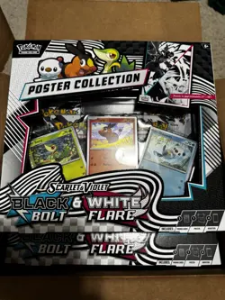 Pokemon TCG Black Bolt & White Flare Unova Poster Collection 6 Box Case [NEW] - Image 1