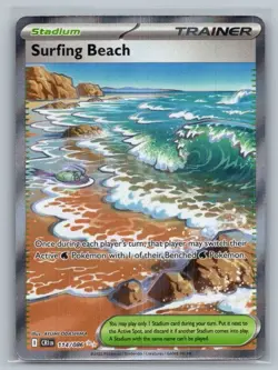 Surfing Beach 114/086 Ultra Rare Chaos Rising Pokemon Holo Near Mint - Image 1
