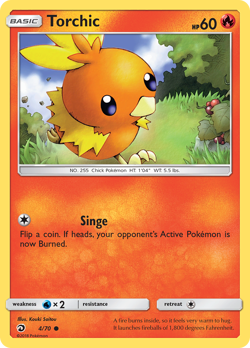 Torchic 4/70 Common Dragon Majesty Pokemon Reverse Holo Lightly Played - Image 2