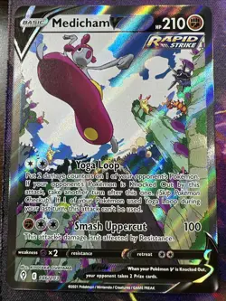 Pokemon TCG Medicham V Evolving Skies 186/203 Holo Ultra Rare - Image 1