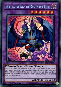 Yugioh Garura, Wings of Resonant Life MP23-EN148 1st Edition Prismatic Secret Ra - Image 1