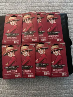 One Piece OP-13 Carrying on His Will Sleeved Blister Packs - Lot of 8 - OP13 - Image 1