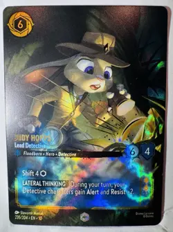 Disney Lorcana Floodborn Enchanted Judy Hopps Lead Detective 235/204 Foil PSA - Image 1