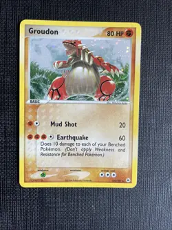 Groudon 102/101 EX Hidden Legends HOLO Secret RARE Pokemon Card Vintage NM - Image 1