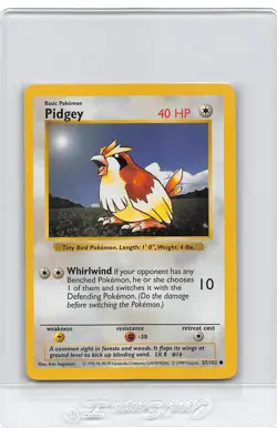 Pidgey 57/102 - SHADOWLESS - Base Set - VINTAGE WOTC POKEMON CARD - NM/LP - Image 1