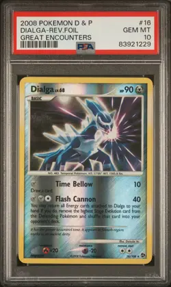 2008 Pokemon Diamond & Pearl Great Encounters Dialga Reverse Holo #16/106 PSA 10 - Image 1