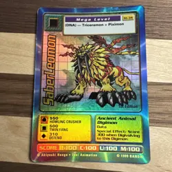 Digimon SaberLeomon St-34 1st Edition Holo/Foil Mega Level 1999 Bandai Card LP 1 - Image 1