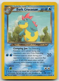 Pokemon Card Dark Croconaw Uncommon Neo Destiny 032/105 - Image 1