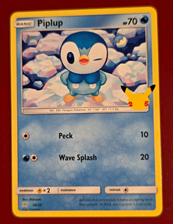 The Pokemon Company:Pokemon TCG Piplup 020/025 McDonald's 25th Promo Reg ENG - Image 1