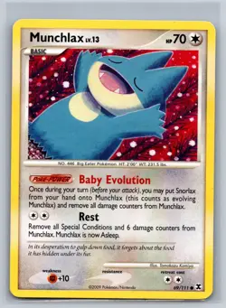 Munchlax 69/111 Common Rising Rivals Pokemon Moderately Played - Image 1