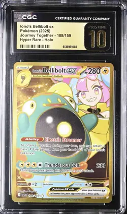 lono's Bellibolt ex Pokemon Journey Together 188/159 Hyper Rare -Holo CGC PRI 10 - Image 1
