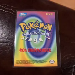 Topps Pokemon Charmander 1999 #04 E4 of 12/Textured Foil Black Label - Image 2