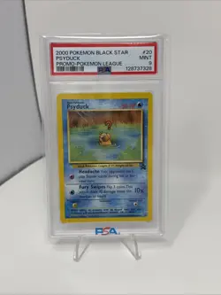 2000 POKEMON BLACK STAR PROMO-POKEMON LEAGUE PSYDUCK #20 PSA 9 MINT - Image 1