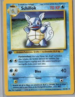 Wartortle (Schillok) 42/102 German Base Set 1st Edition Pokemon MP - Image 1