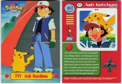 Ash Ketchum #77 Topps Blue Logo Series 1 Pokemon NM - Image 1