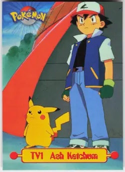Ash Ketchum #77 Topps Blue Logo Series 1 Pokemon NM - Image 2