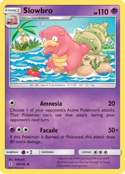 Slowbro 49/145 Uncommon Guardians Rising Pokemon Reverse Holo Lightly Played - Image 2