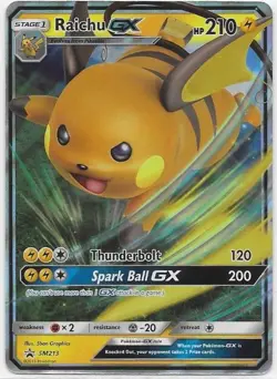 Raichu GX - SM213 Holo Promo Sun & Moon Promo Pokemon Near Mint - Image 1