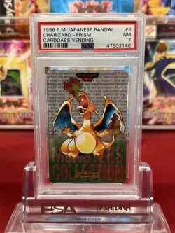 Charizard Pokemon 1996 Prism Bandai Carddass Vending Green Japanese #6 PSA 7 - Image 1