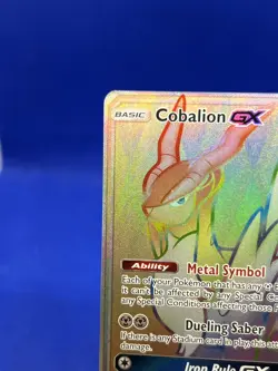 Pokemon Sun & Moon Team Up Cobalion GX 189/181 Rainbow Secret Rare NM/LP - Image 4