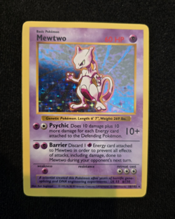 Wizards of the Coast Pokemon TCG Base Set Mewtwo 10/102 Holo Rare 1999 Eng Unl - Image 1