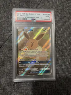 Pokemon 2019 Eevee GX SM233 Full Art SM Black Star Promo PSA 9 - Image 1