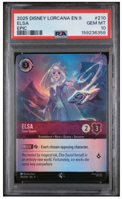 PSA 10 2025 Disney Lorcana - Elsa Snow Queen - #210 - Epic Fabled GEM MINT - Image 1