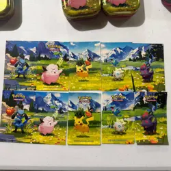 Pokemon TCG Ascended Heroes Mini Tin Art Cards & Stickers Set - NO TIN, NO CARDS - Image 1