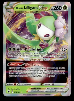 Hisuian Lilligant VSTAR 018/189 Ultra Rare Astral Radiance Pokemon Card - Image 1