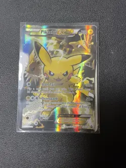 Pokemon TCG Pikachu EX XY124 Holo Promo Card heavily played - Image 1