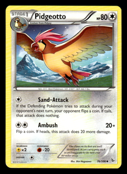Pidgeotto 76/106 Pokemon XY - Flashfire NM - Image 1