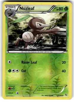 Pokemon TCG Nuzleaf 6/106 Flashfire Reverse Holo LP - Image 1