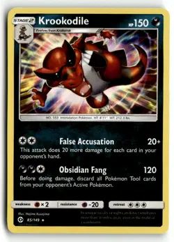 Krookodile 85/149 Holo Holo Rare SM Base Set Pokemon Holo Near Mint - Image 1