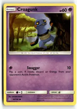 Croagunk 56/156 Common Ultra Prism Pokemon Moderately Played - Image 1