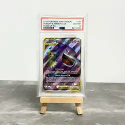 2019 POKEMON SUN & MOON TEAM UP #164 FULL ART/GENGAR & MIMIKYU GX PSA 10 - Image 1