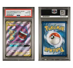2019 POKEMON SUN & MOON TEAM UP #164 FULL ART/GENGAR & MIMIKYU GX PSA 10 - Image 2
