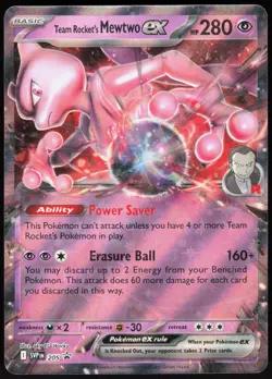 Team Rocket's Mewtwo ex 205 Holo Scarlet & Violet Promo Promo Near Mint - Image 2