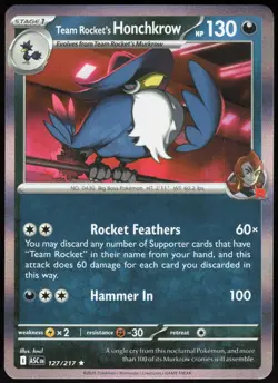 Team Rocket's Honchkrow 127/217 Holo Ascended Heroes Rare Near Mint - Image 2