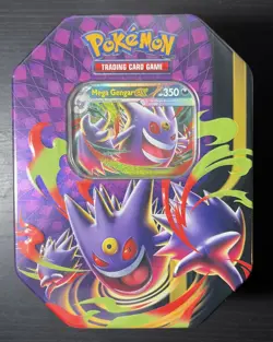 Pokemon TCG: Mega Moonlit Tin Mega Gengar Ex Factory Sealed - Image 1